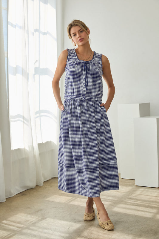 Gingham Midi Skirt