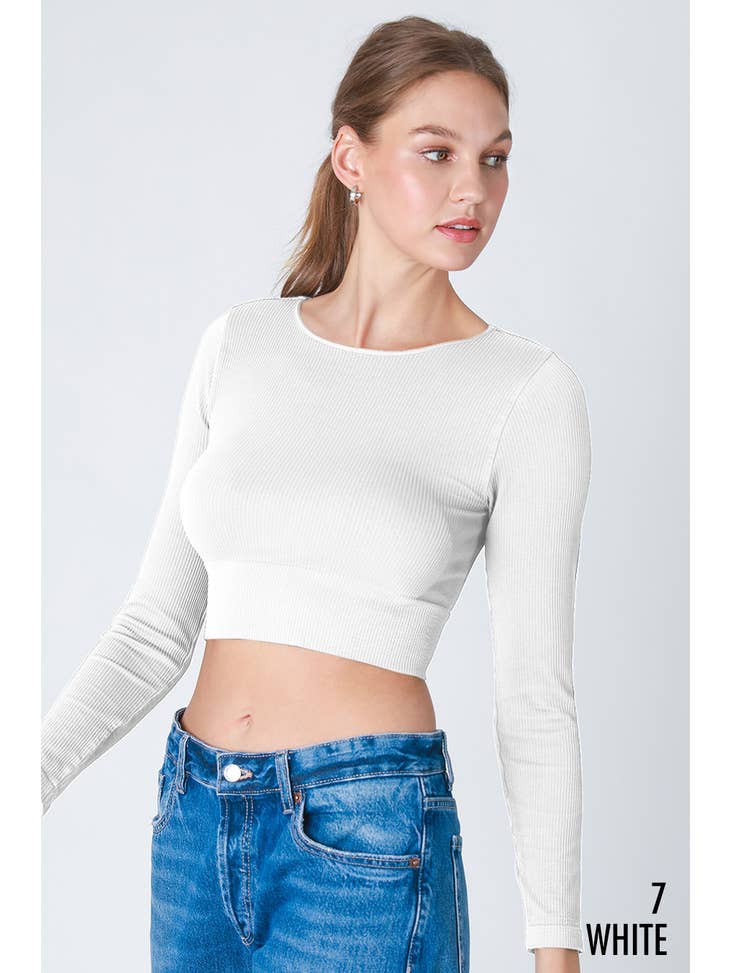 Ribbed Long Sleeve Crop