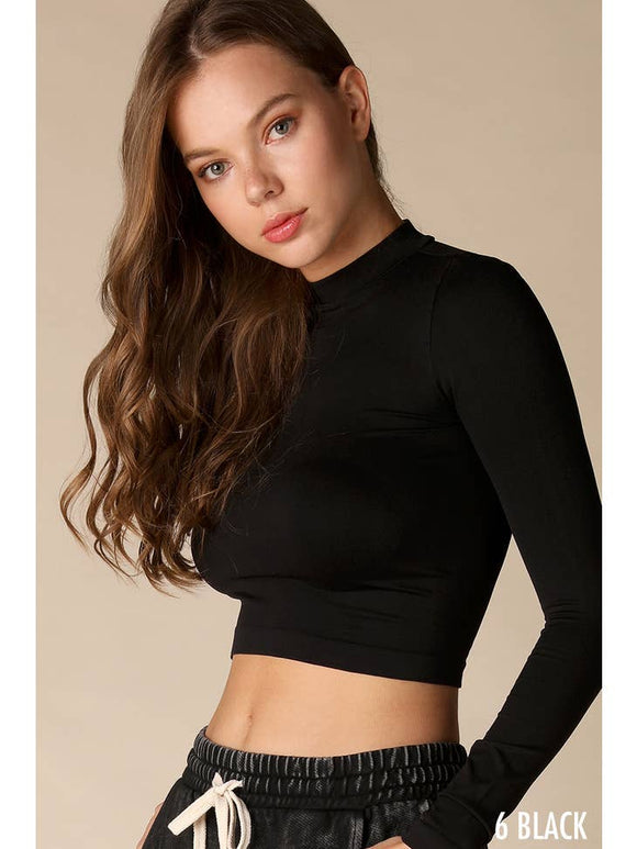 Mock Neck Crop