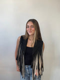 Contrast Fringe Vest