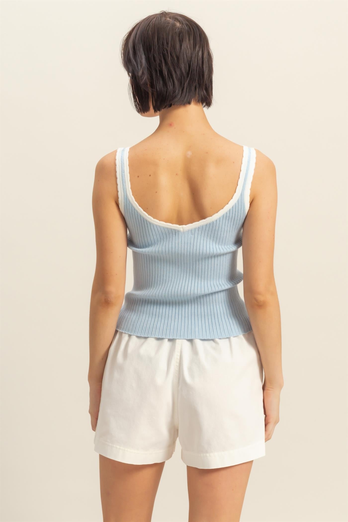 Knit Tank Top with Bow