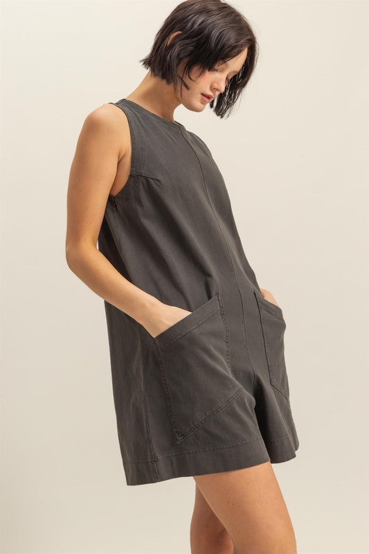 Black Sleeveless Romper