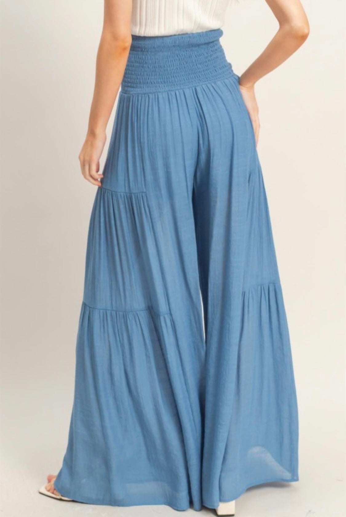 Smocked Waist Palazzo Pants