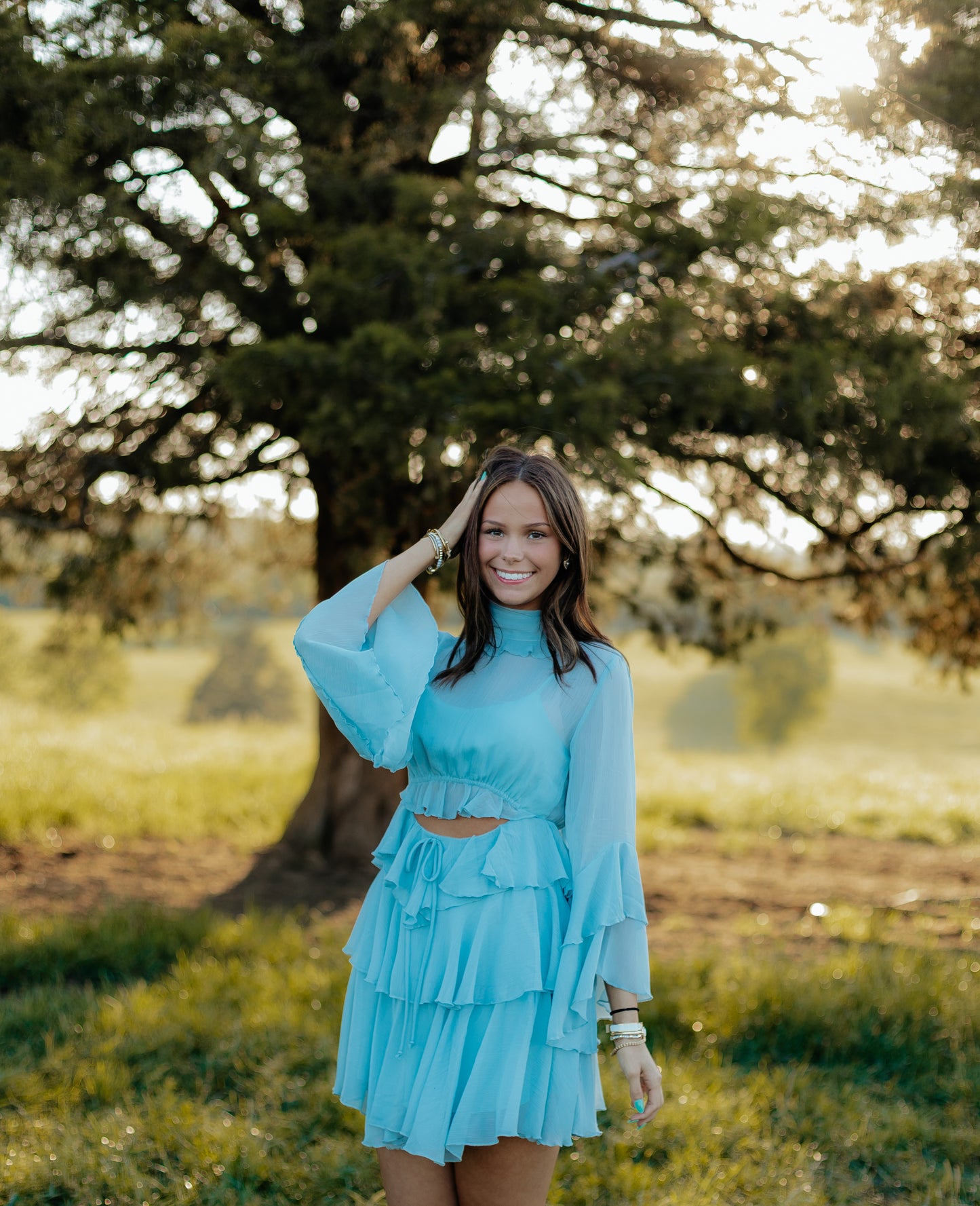 Baby Blue Chiffon Dress