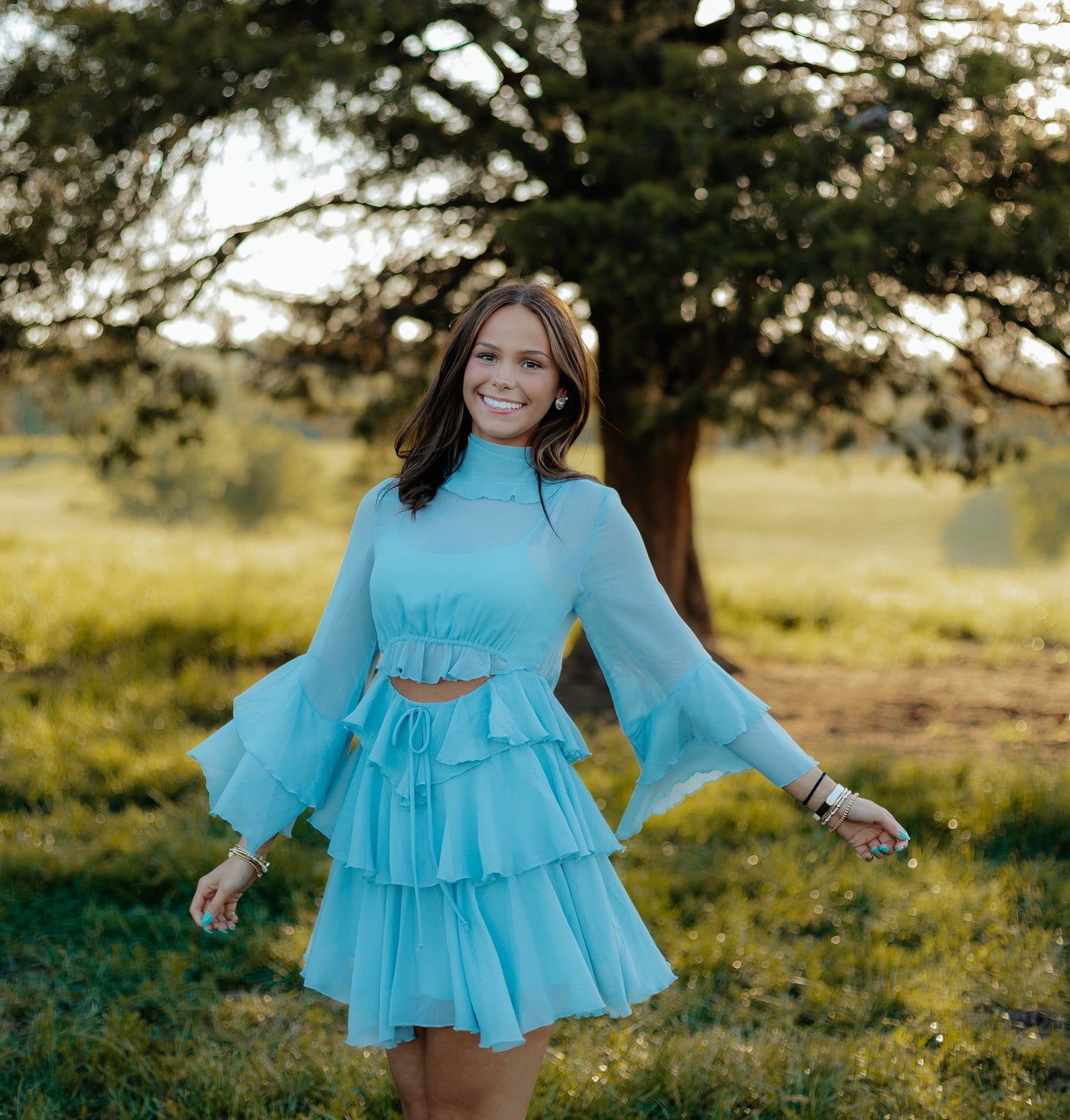 Baby Blue Chiffon Dress