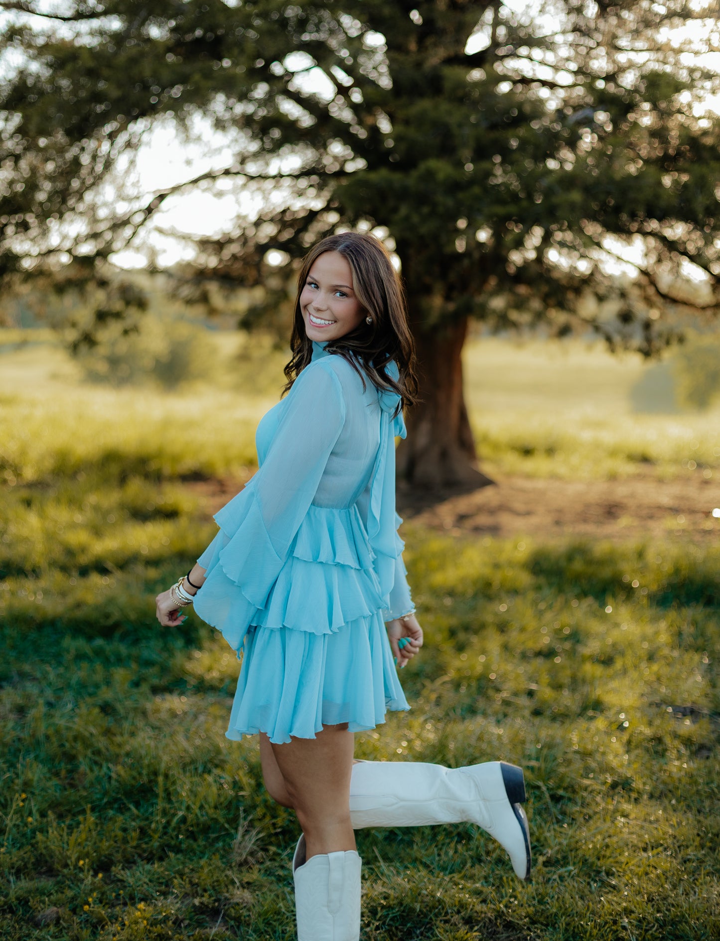 Baby Blue Chiffon Dress