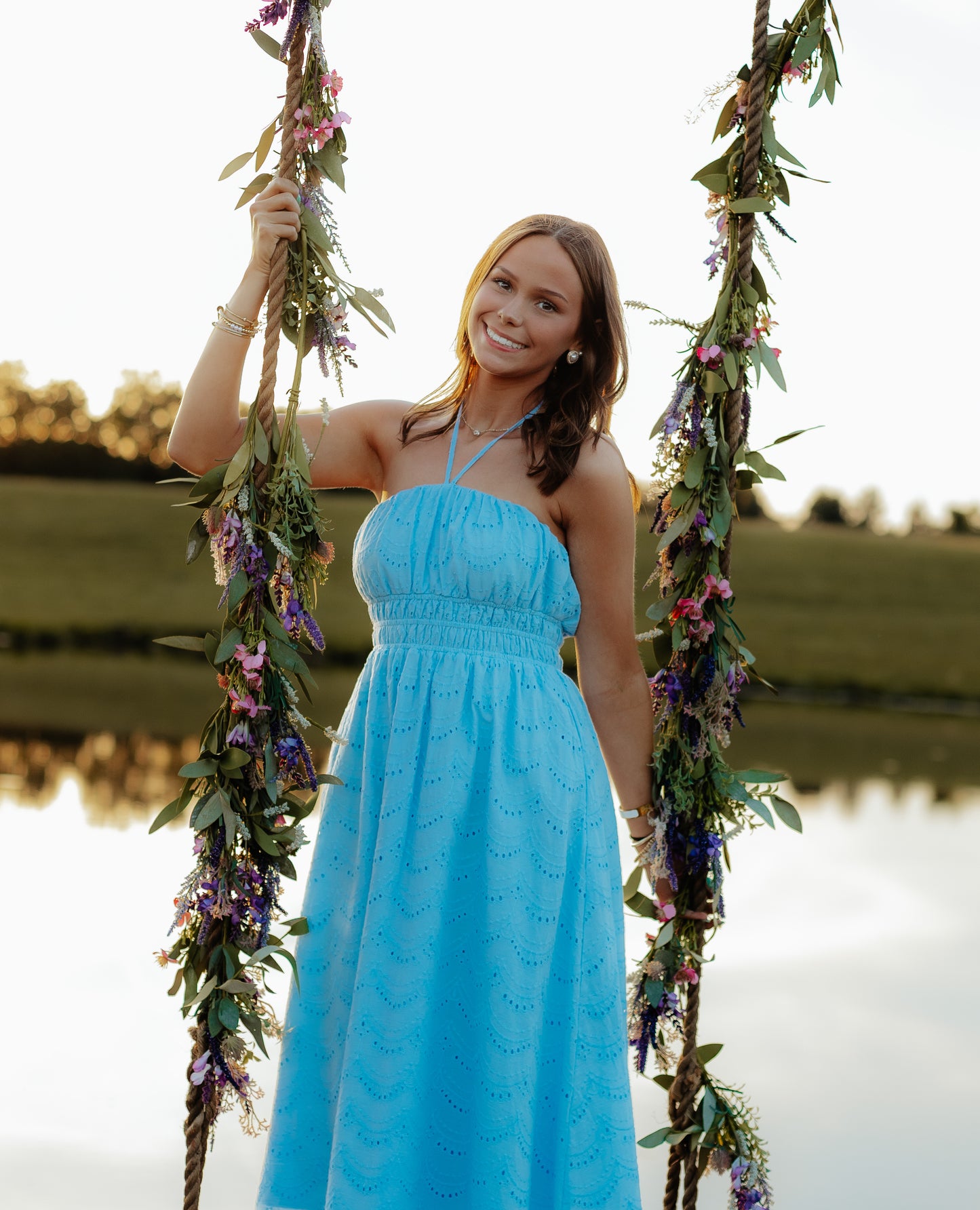 Solid halter midi dress