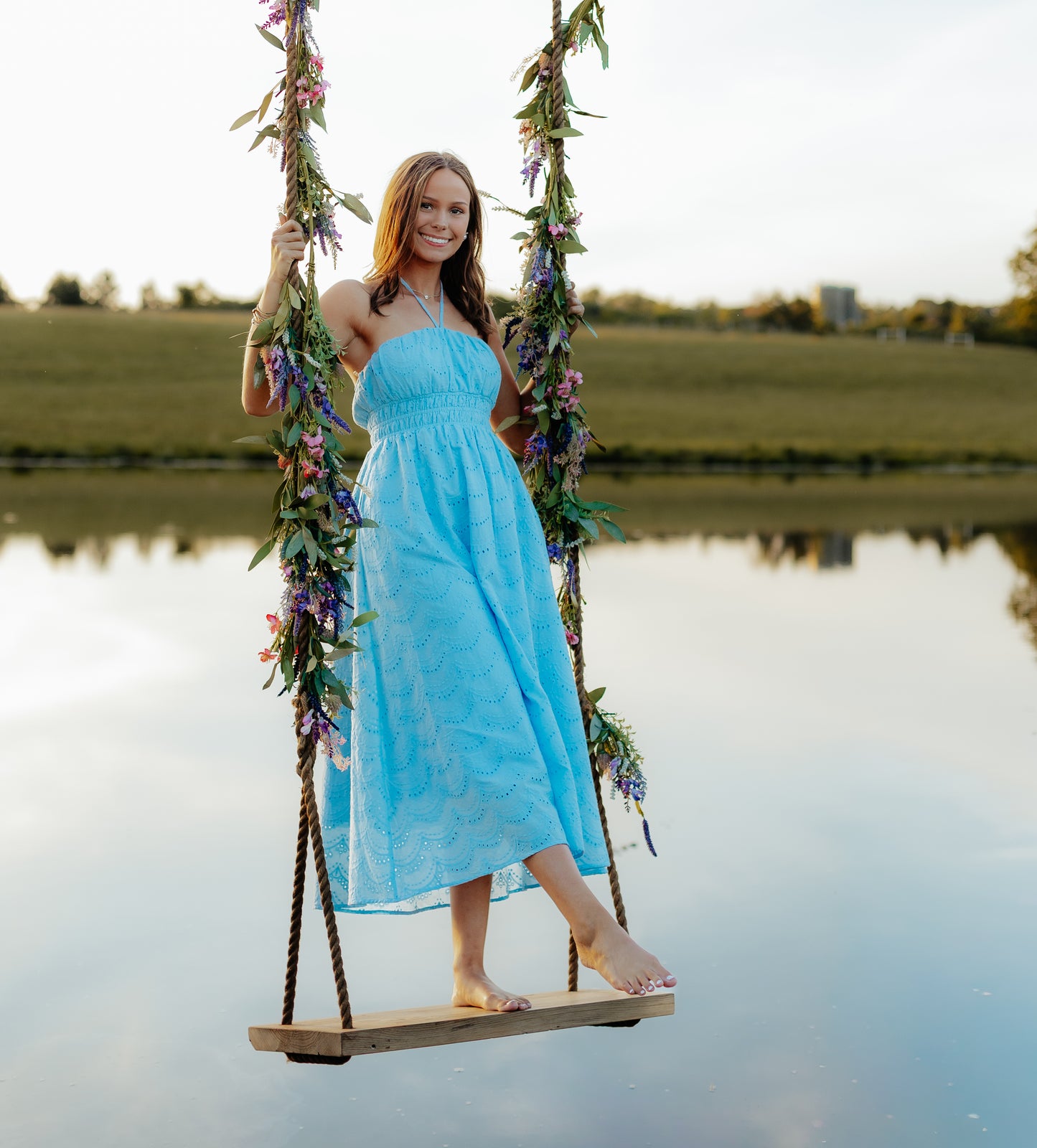 Solid halter midi dress