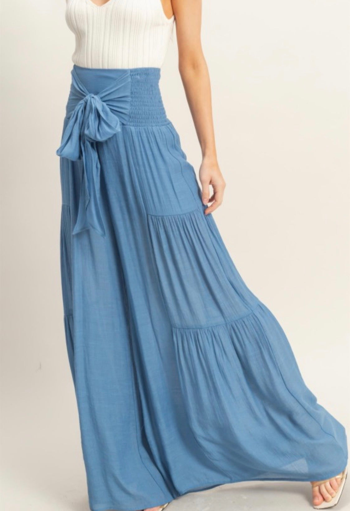 Smocked Waist Palazzo Pants