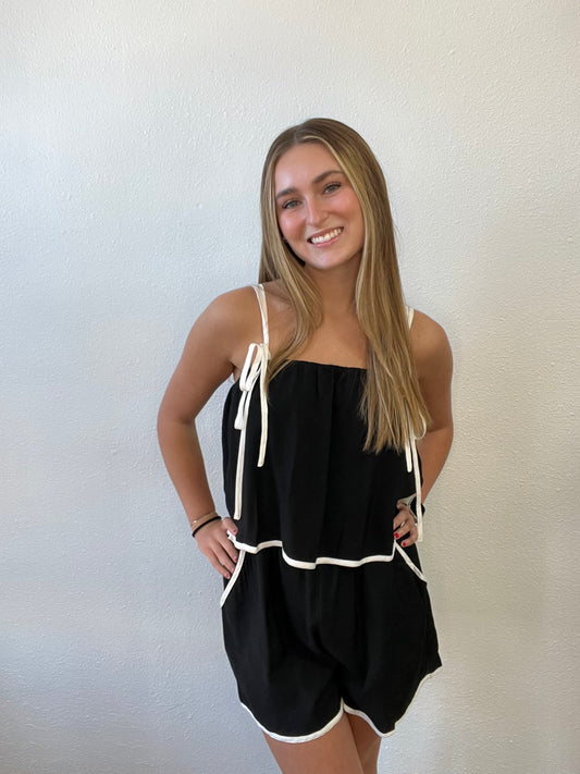 Tiered Contrast Romper