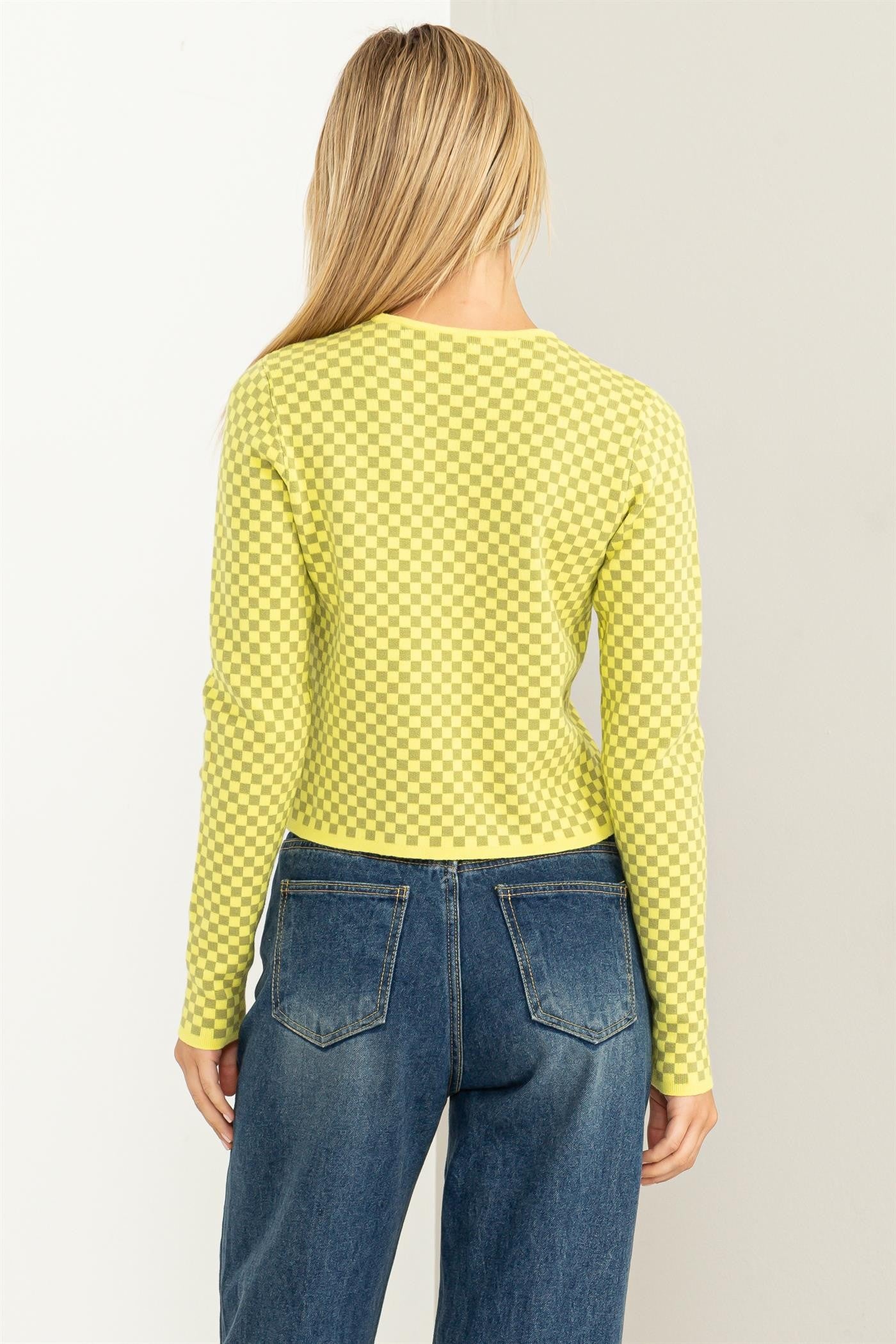 Checkered Long Sleeve Top