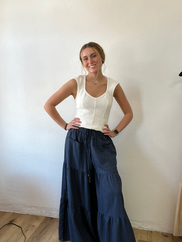 High-Waisted Tiered Pant
