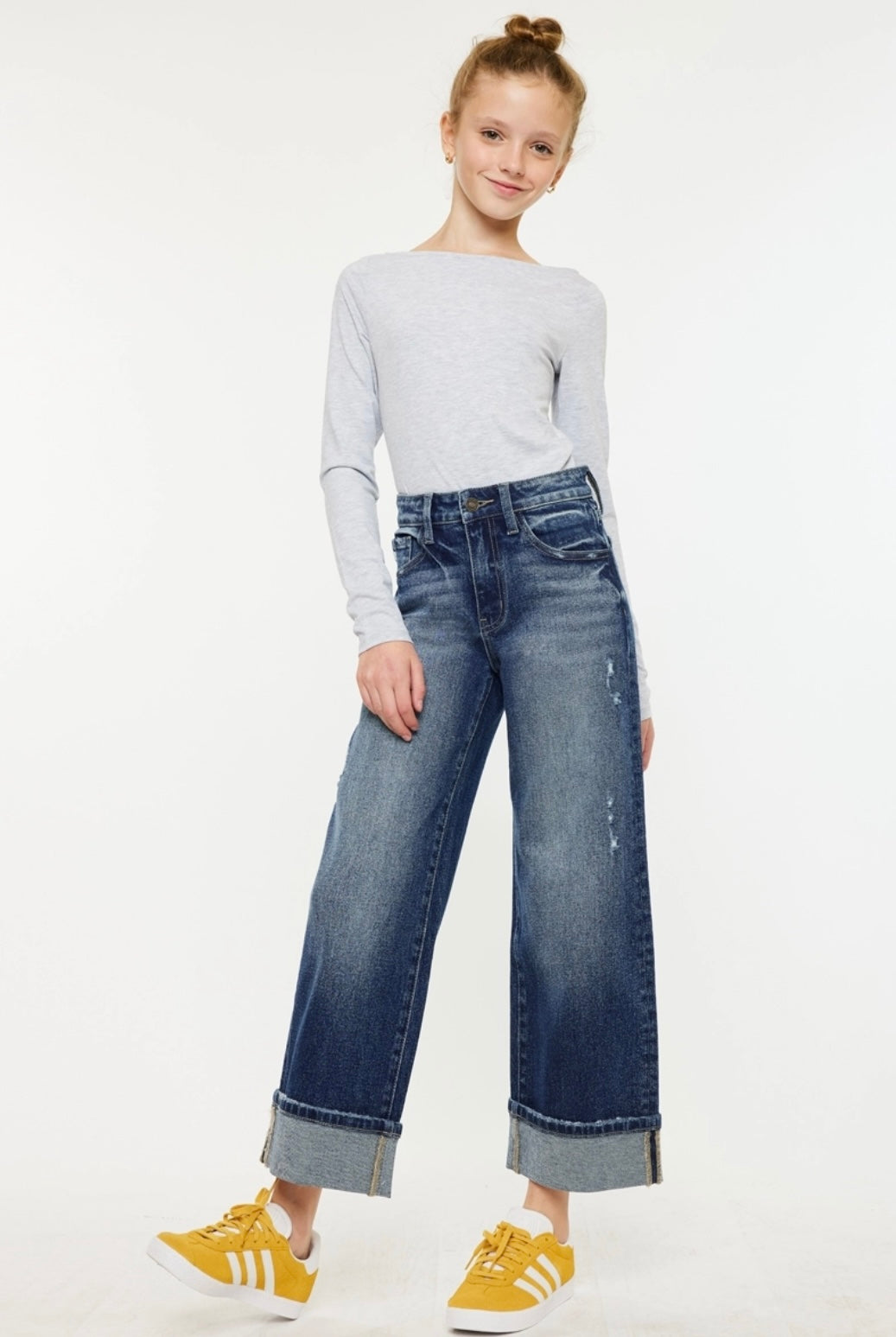 Youth Cropped Wide Leg Jeans