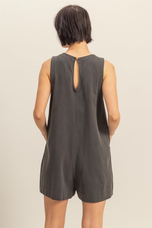 Black Sleeveless Romper