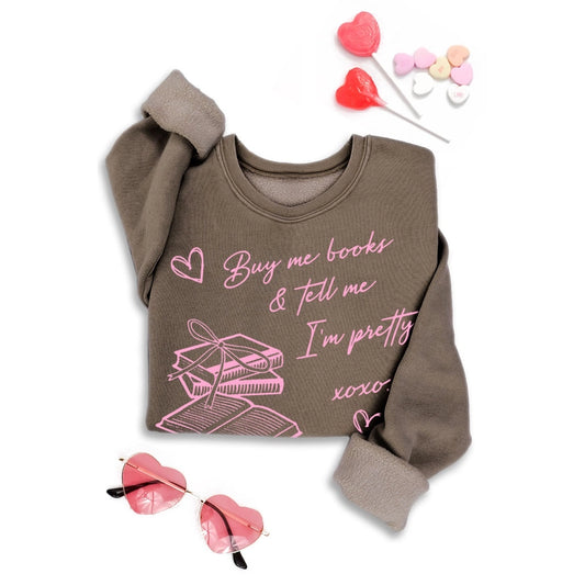 "Buy Me Books" Mineral Wash Sweatshirt