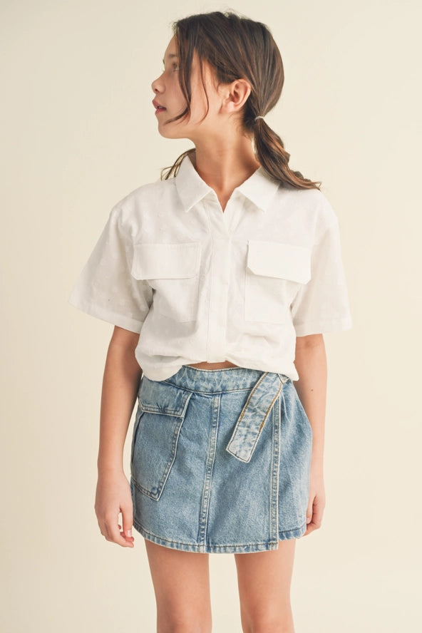 Youth Drop Shoulder Buttonless Top