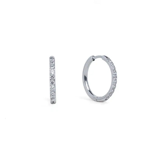 18 mm Silver Diamond Hoops