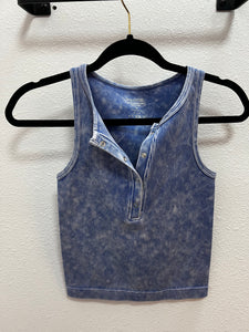 Indigo Button Tank