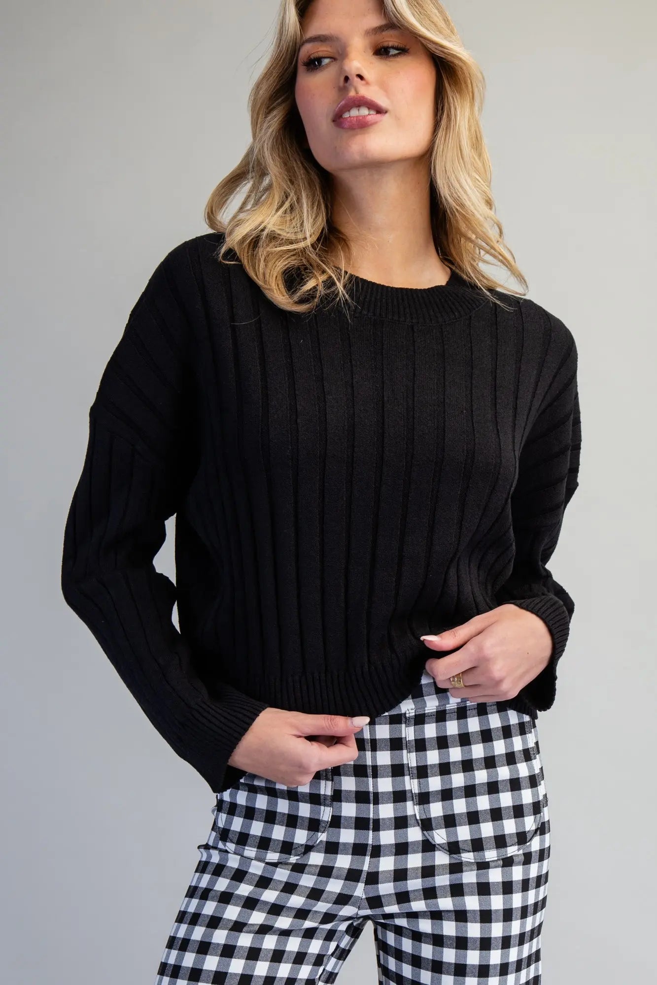 Black Ribbed Sweater