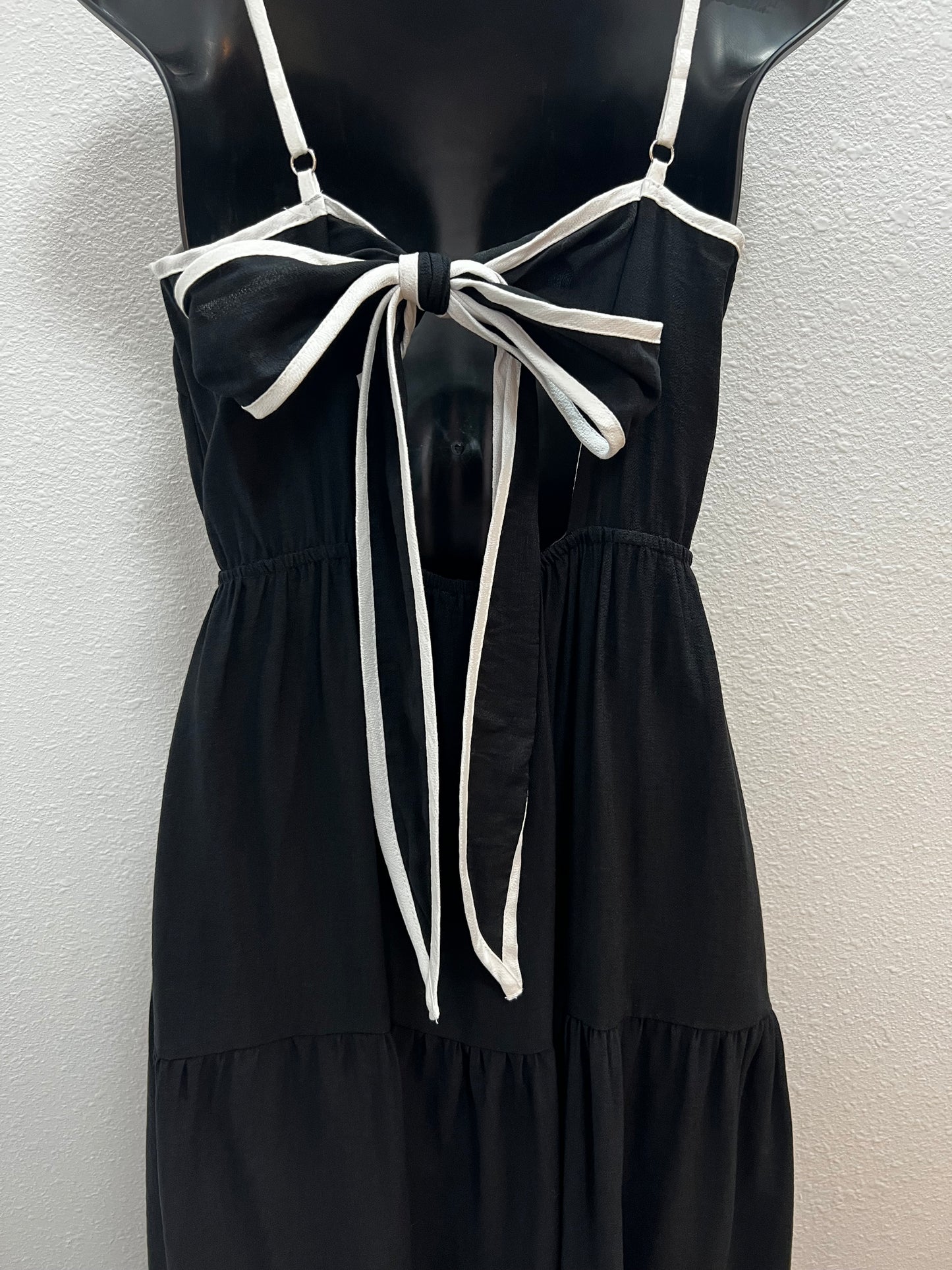 Black Dress with White Contrast Trim