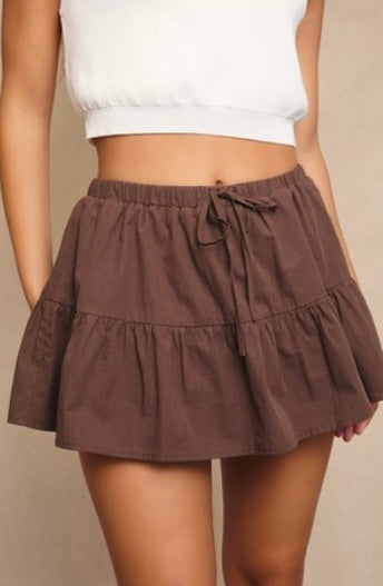 Chocolate Ruffle Skirt