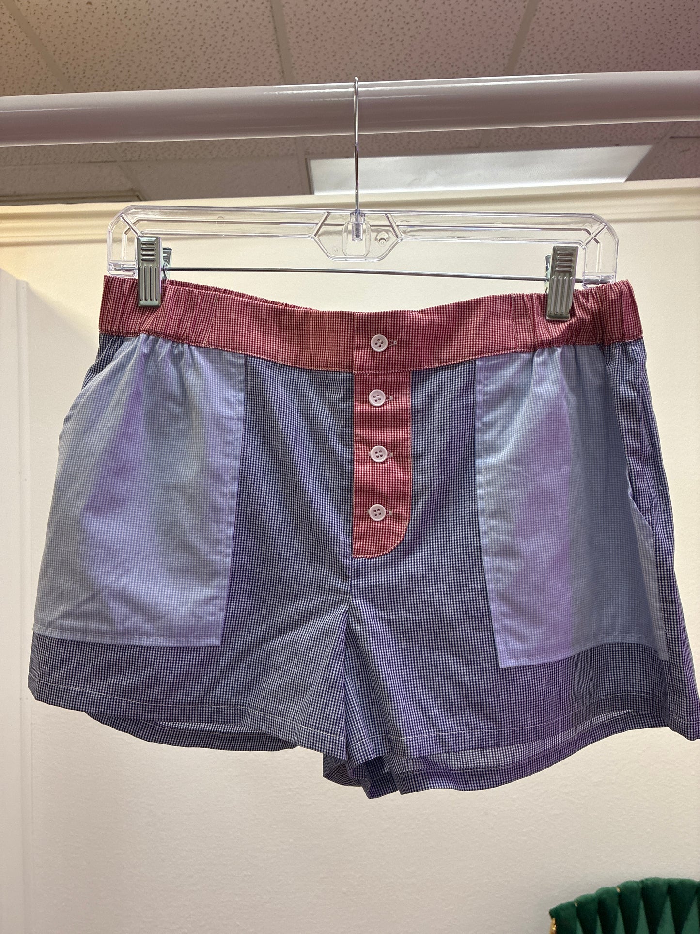 Contrast Multicolor Gingham Shorts