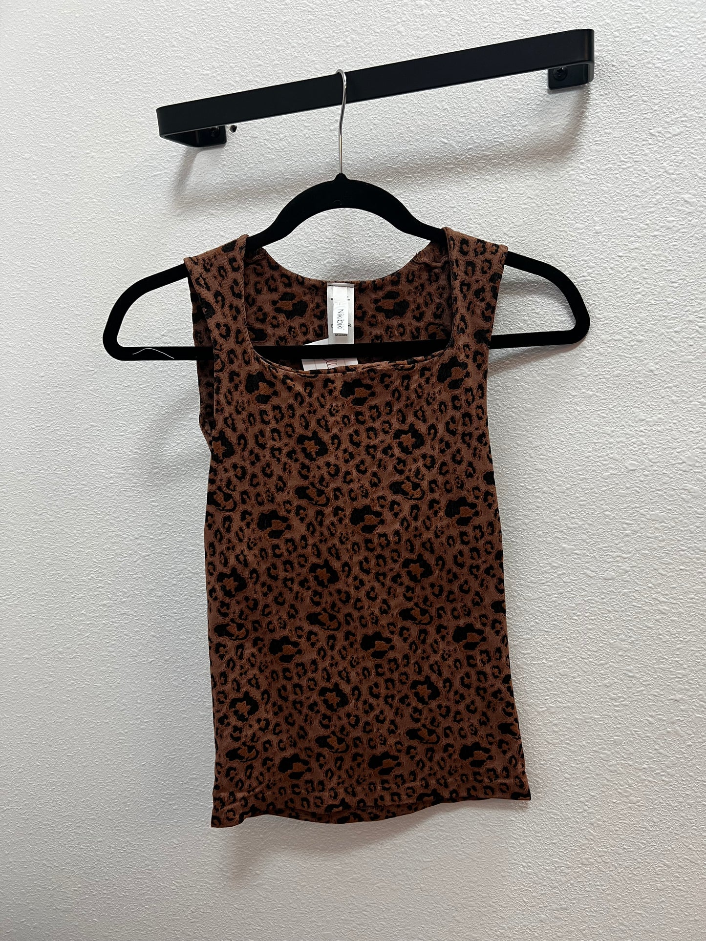 Leopard Clean Line Square Neck Top