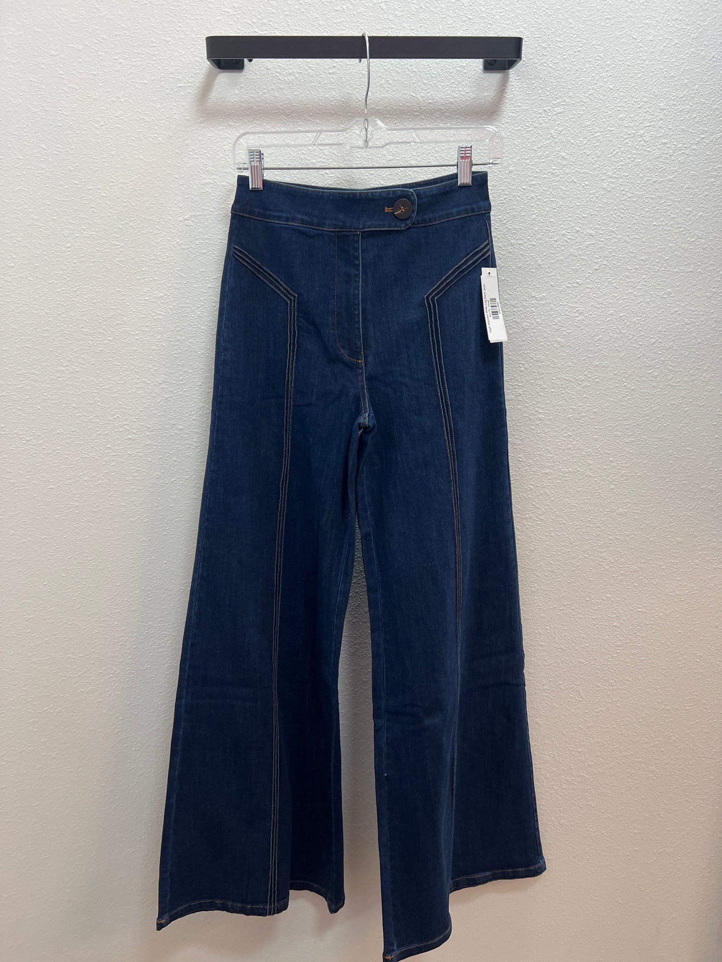 High Waisted Wide Leg Dark Jean