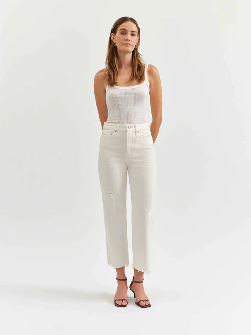 DAZE Sundaze Crop Straight in Swan