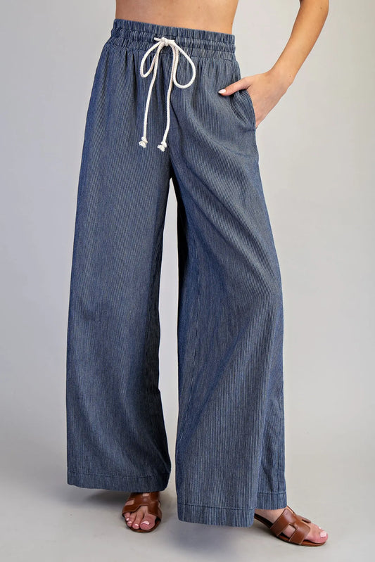 Pinstriped Wide Leg Pant