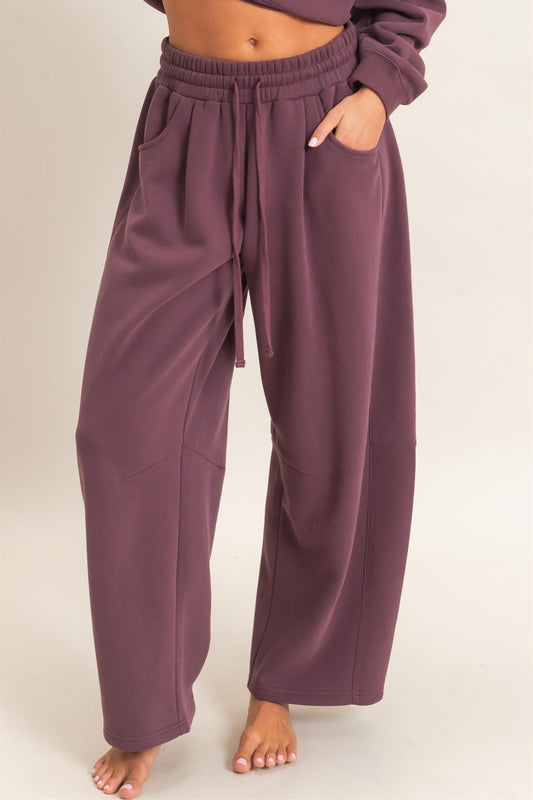 Drawstring Waist Barrel Sweatpants