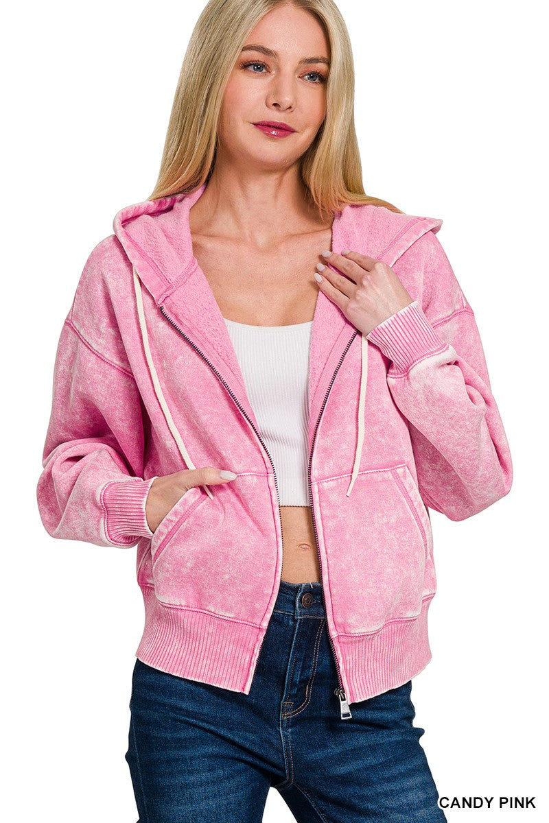 Fleece Cropped Zip-Up