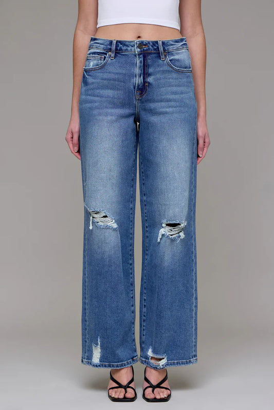 Logan Vintage Distressed High Rise Dad Jean