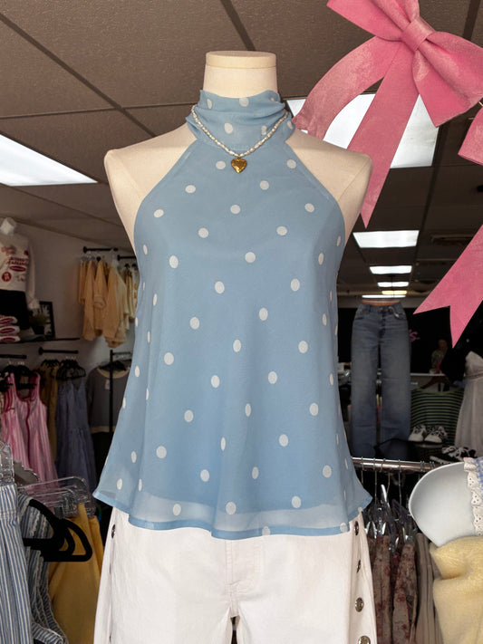 Polka Dot Chiffon Top