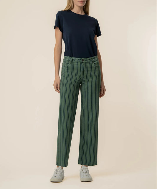 Charlotte Twill High Rise Wide Leg Matcha Green