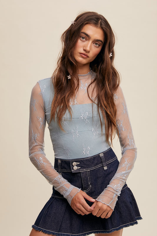 Light Blue Lace Top