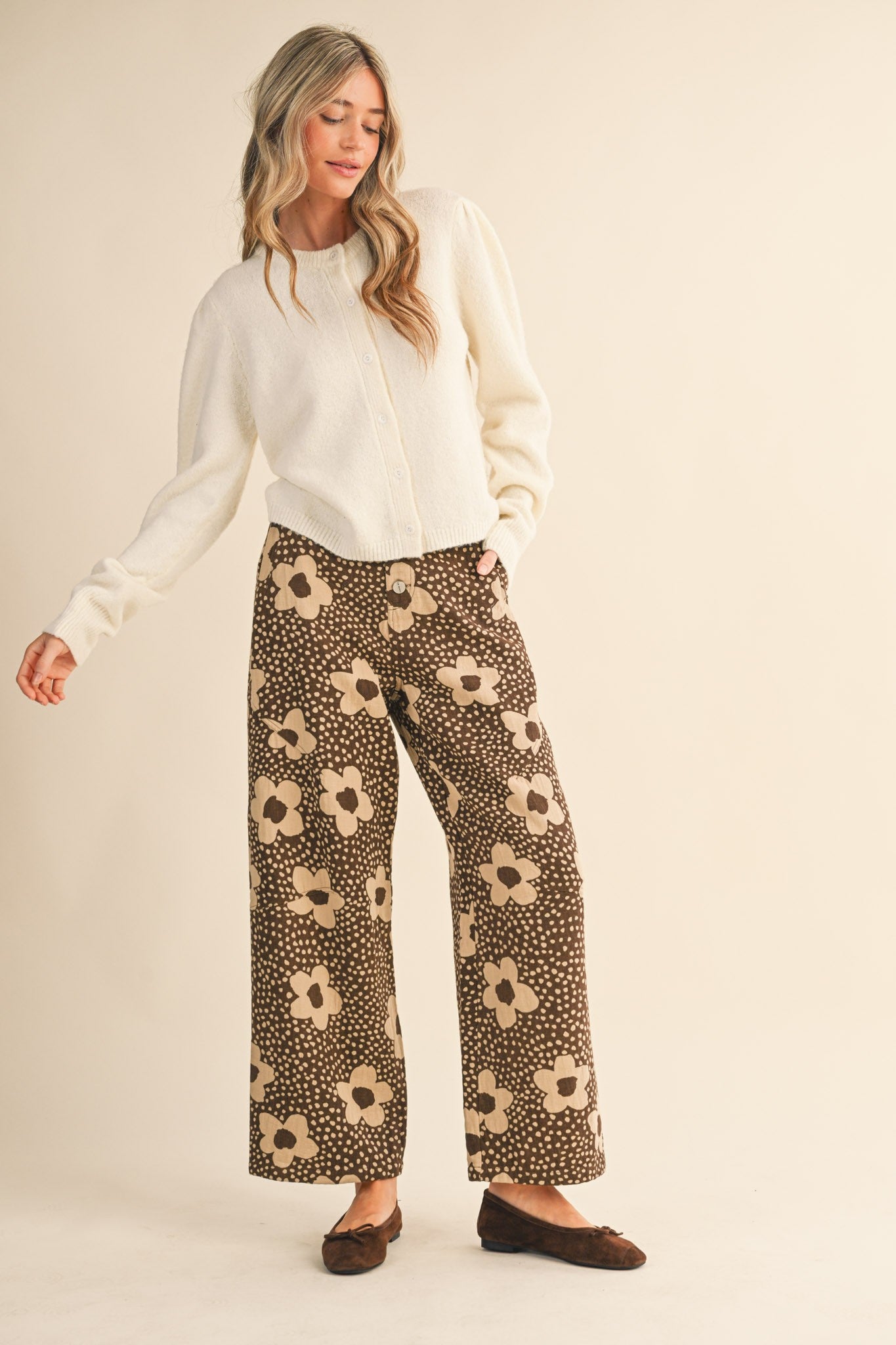 Long Puff Sleeve Cardigan