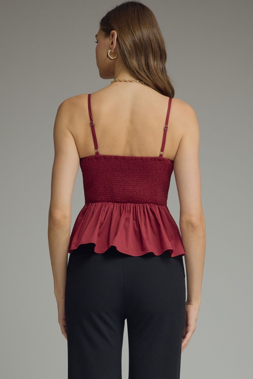 Merlot Pleated Top