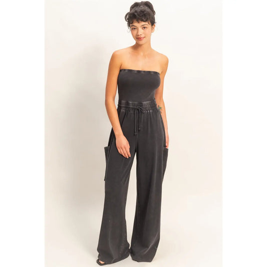 Strapless Wide-Leg Jumpsuit