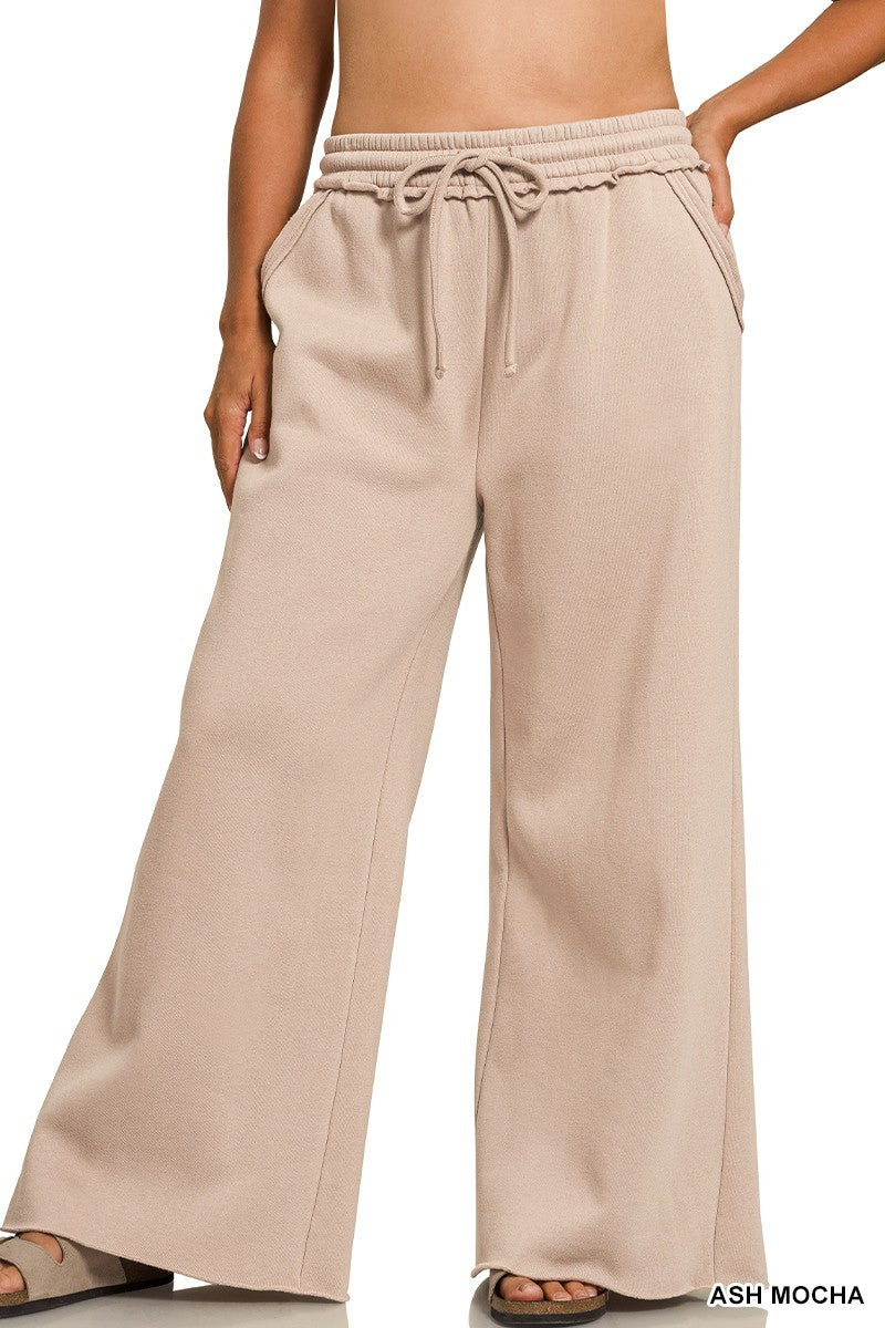 Plus Fleece Wide leg Sweatpants