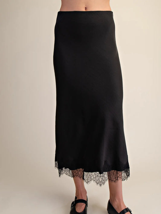 Long Black Lace Skirt