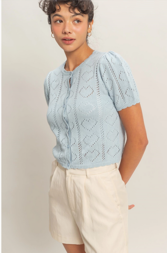 Ice Blue Knit Top