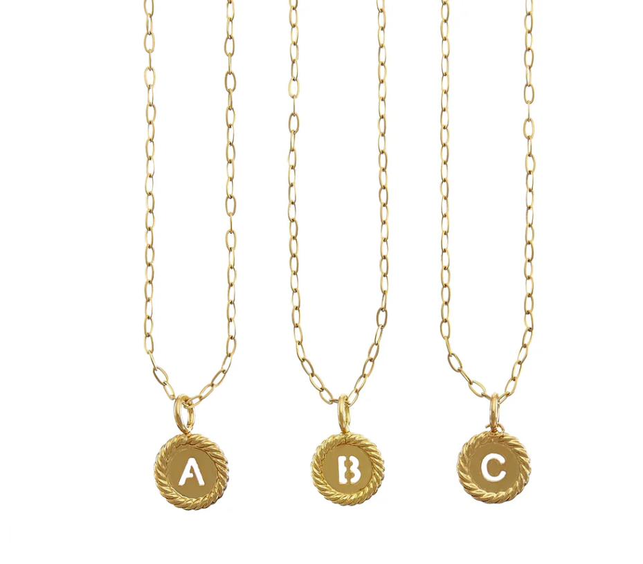 Waterproof Gold Sealed Initial Necklace