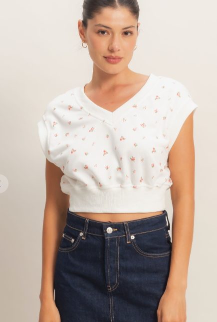 Floral V-neck Top