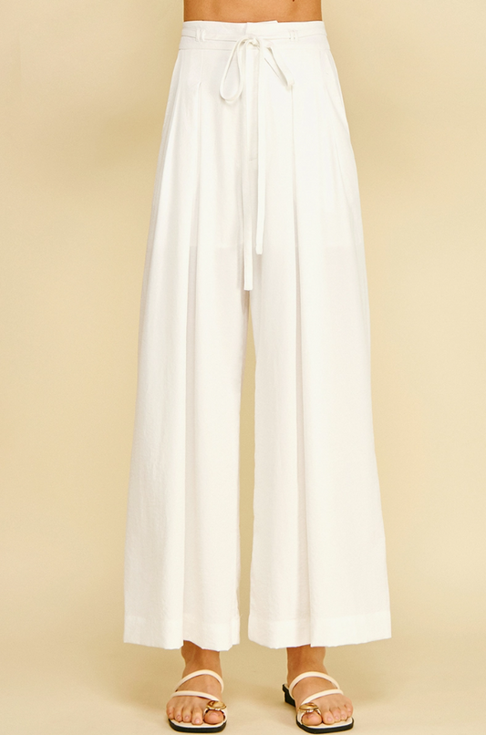 Pleated Detail Wide Leg Pants