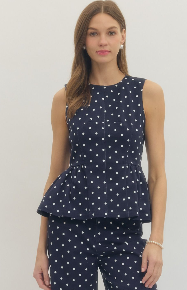 Polka Dot Sleeveless Top