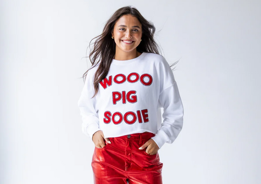 Arkansas Perkins Chenille Cropped Long sleeve