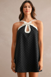 Bow Polka Dot Mini Dress