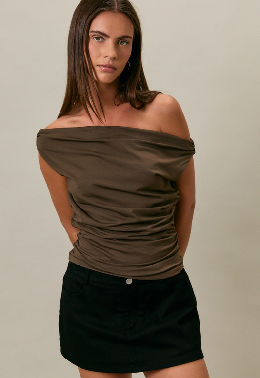 Off the Shoulder Top with Ruching