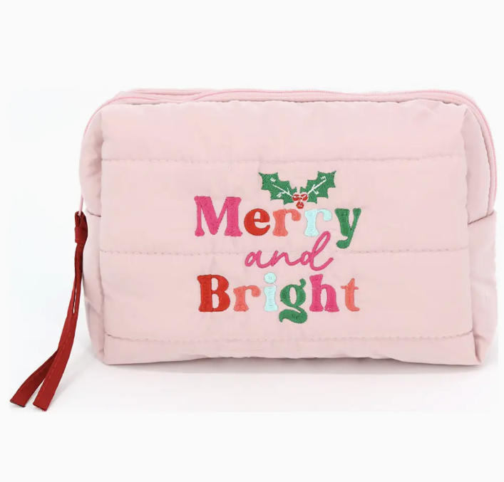 Merry and Bright Quilted Puffer Pouch